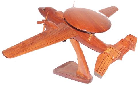 E-2C Hawkeye natural mahogany wood, wooden desktop model airplane, aircraft models