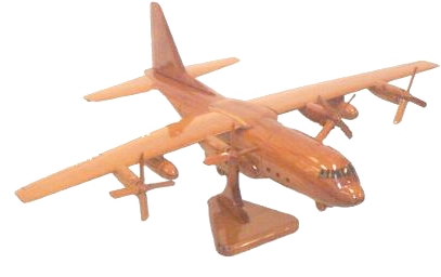 C-130 Hercules Natural wood wooden desktop model airplane aircraft mahogany