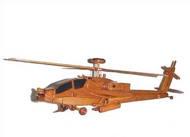 AH-64 Apache Wood Desktop Helicopter Model  Wooden Helicopters  Wood helicopter models Mahogany Helicopter