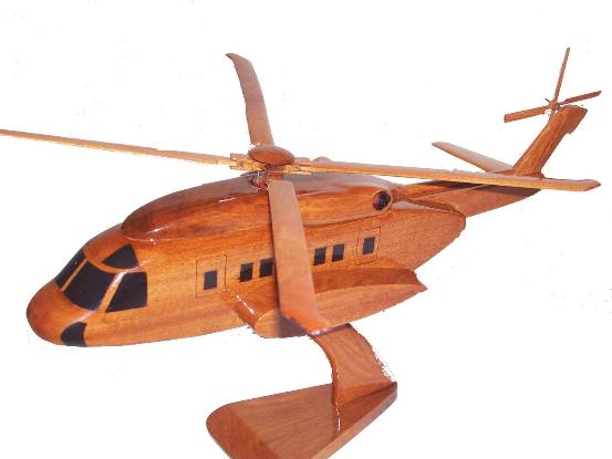 Sikorsky S-92 H-92 Wood Desktop Helicopter Model  Wooden Helicopters  Wood helicopter models Mahogany Helicopter