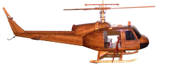 UH-1 B / C HUEY WOODEN HELICOPTER MODEL