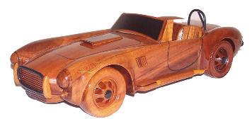 Shelby Cobra car model, wooden model car, wood model car, naural wood car model mahogany model car