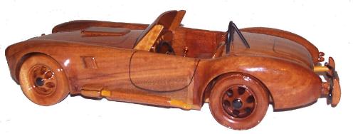 Shelby Cobra car model, wooden model car, wood model car, naural wood car model mahogany model car