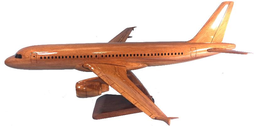Airbus 320 model airplane wood