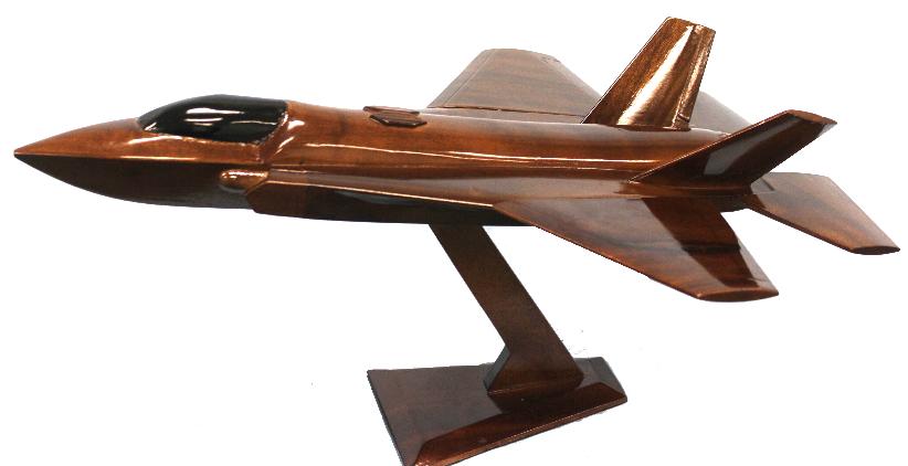 F-35 airplane model wood
