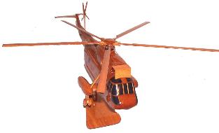 SH-3 Sea King S-61 Wood Desktop Helicopter Model  Wooden Helicopters  Wood helicopter models Mahogany Helicopter