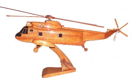 SH-3 Sea King S-61 Wood Desktop Helicopter Model  Wooden Helicopters  Wood helicopter models Mahogany Helicopter